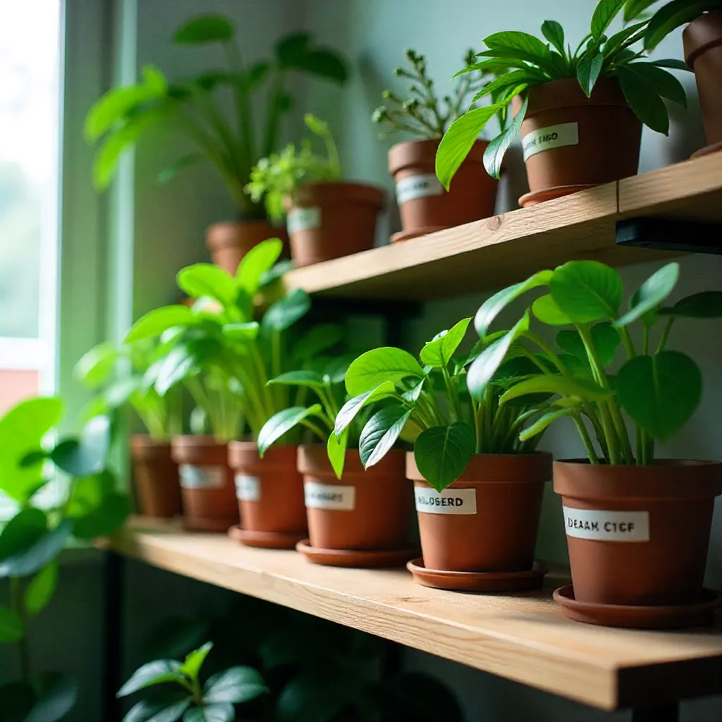 Assortment of indoor plants arranged beautifully